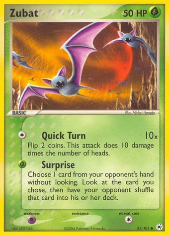Zubat EX Hidden Legends Pokemon Card