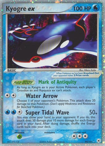 Kyogre ex EX Hidden Legends Pokemon Card