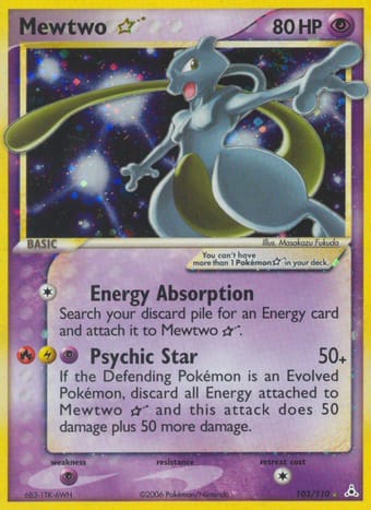 Mewtwo Star EX Holon Phantoms Pokemon Card
