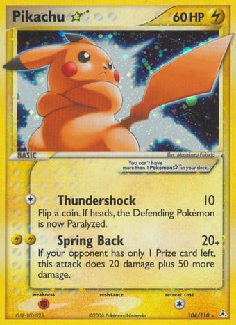 Pikachu Star EX Holon Phantoms Pokemon Card