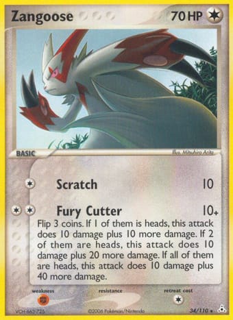 Zangoose EX Holon Phantoms Pokemon Card
