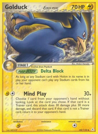 Golduck δ EX Holon Phantoms Pokemon Card