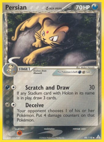 Persian δ EX Holon Phantoms Pokemon Card