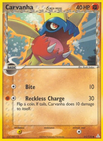 Carvanha δ EX Holon Phantoms Pokemon Card