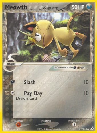 Meowth δ EX Holon Phantoms Pokemon Card