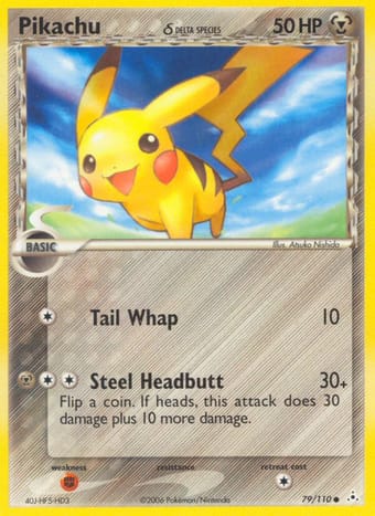 Pikachu δ EX Holon Phantoms Pokemon Card