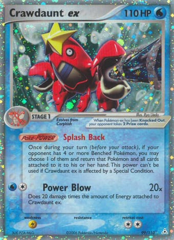 Crawdaunt ex EX Holon Phantoms Pokemon Card