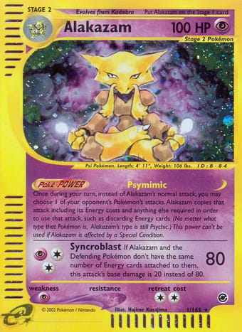 Alakazam Expedition Base Set Pokemon Card
