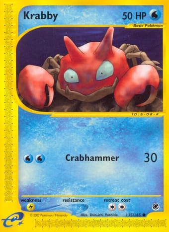 Krabby Expedition Base Set Pokemon Card