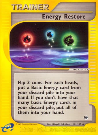 Energy Restore Expedition Base Set Pokemon Card