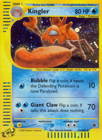 Kingler Expedition Base Set Pokemon Card