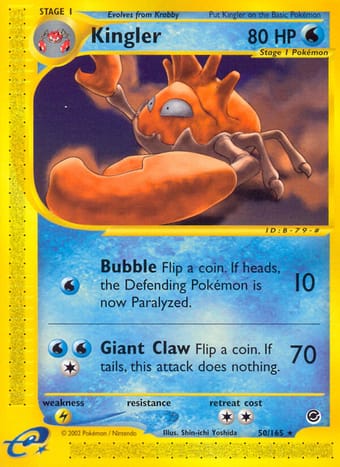 Kingler Expedition Base Set Pokemon Card