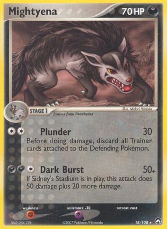 Mightyena EX Power Keepers Pokemon Card