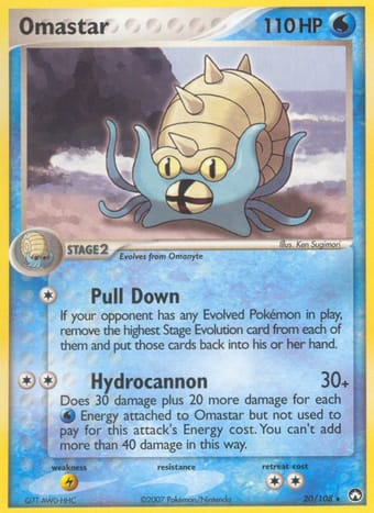 Omastar EX Power Keepers Pokemon Card