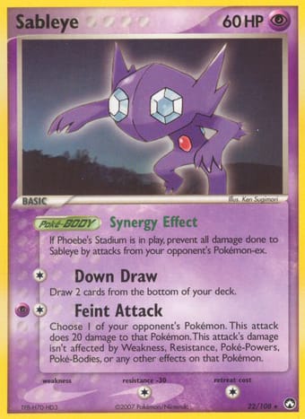 Sableye EX Power Keepers Pokemon Card