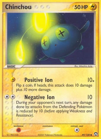 Chinchou EX Power Keepers Pokemon Card