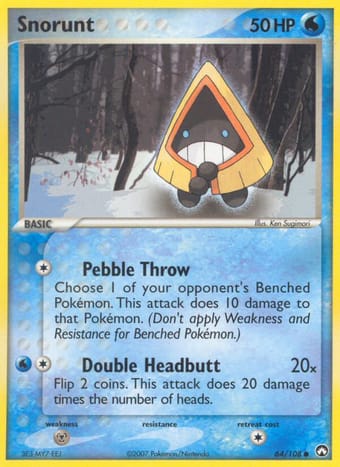 Snorunt EX Power Keepers Pokemon Card