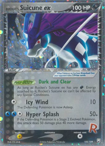 Rocket's Suicune ex EX Team Rocket Returns Pokemon Card