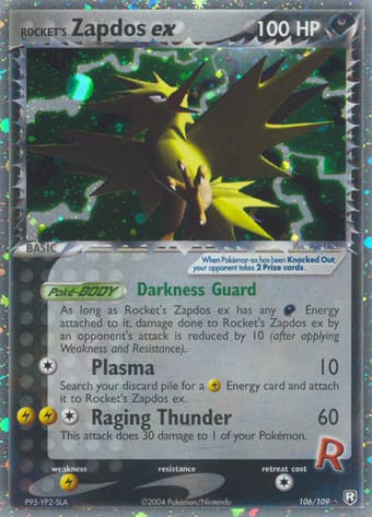 Rocket's Zapdos ex EX Team Rocket Returns Pokemon Card