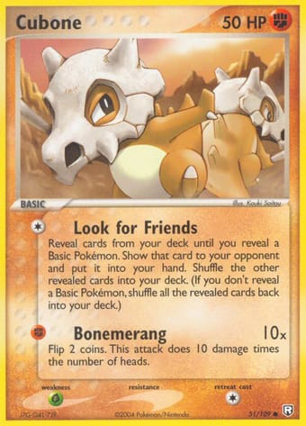 Cubone EX Team Rocket Returns Pokemon Card