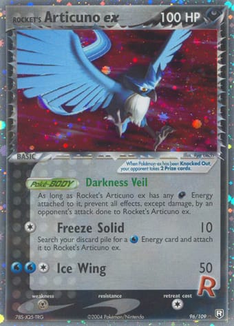 Rocket's Articuno ex EX Team Rocket Returns Pokemon Card