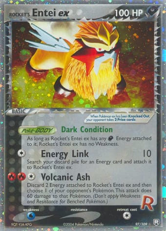 Rocket's Entei ex EX Team Rocket Returns Pokemon Card