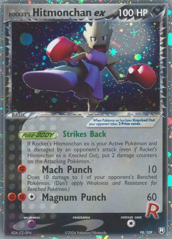 Rocket's Hitmonchan ex EX Team Rocket Returns Pokemon Card