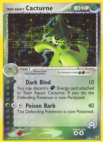 Team Aqua's Cacturne EX Team Magma vs Team Aqua Pokemon Card