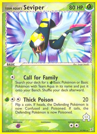 Team Aqua's Seviper EX Team Magma vs Team Aqua Pokemon Card