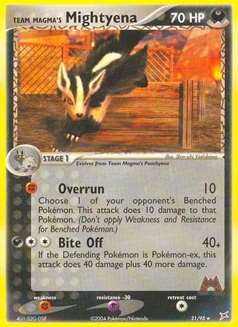 Team Magma's Mightyena EX Team Magma vs Team Aqua Pokemon Card