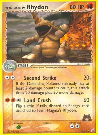Team Magma's Rhydon EX Team Magma vs Team Aqua Pokemon Card