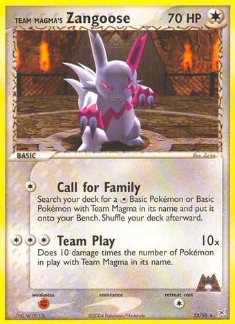 Team Magma's Zangoose EX Team Magma vs Team Aqua Pokemon Card