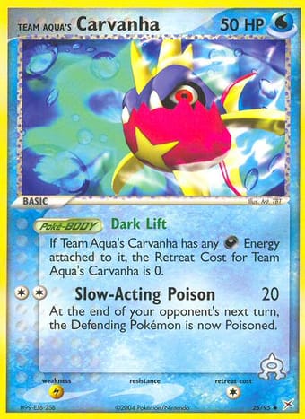 Team Aqua's Carvanha EX Team Magma vs Team Aqua Pokemon Card