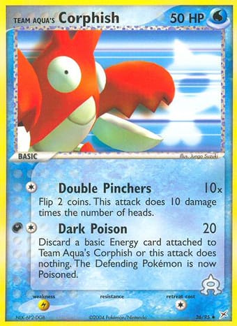 Team Aqua's Corphish EX Team Magma vs Team Aqua Pokemon Card
