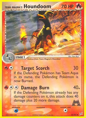 Team Magma's Houndoom EX Team Magma vs Team Aqua Pokemon Card