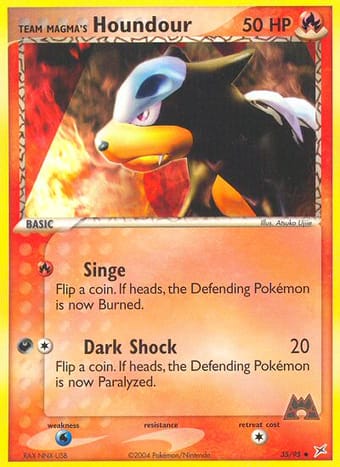Team Magma's Houndour EX Team Magma vs Team Aqua Pokemon Card