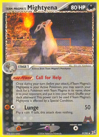 Team Magma's Mightyena EX Team Magma vs Team Aqua Pokemon Card