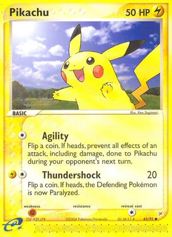 Pikachu EX Team Magma vs Team Aqua Pokemon Card