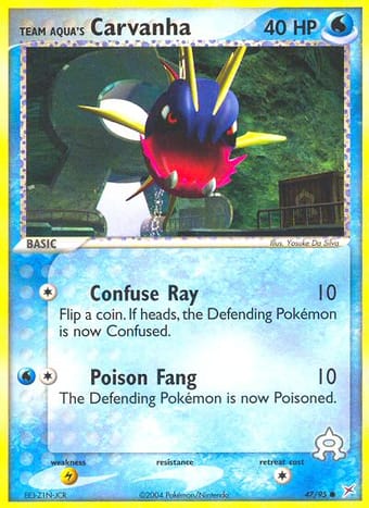Team Aqua's Carvanha EX Team Magma vs Team Aqua Pokemon Card