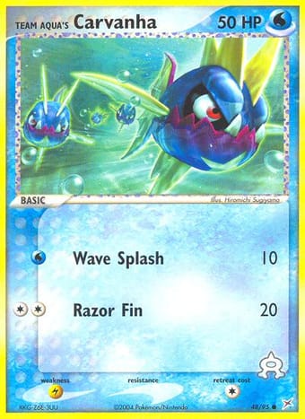 Team Aqua's Carvanha EX Team Magma vs Team Aqua Pokemon Card