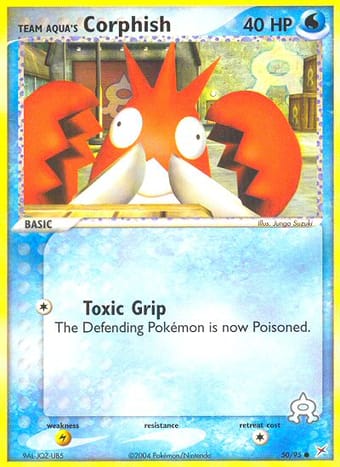 Team Aqua's Corphish EX Team Magma vs Team Aqua Pokemon Card