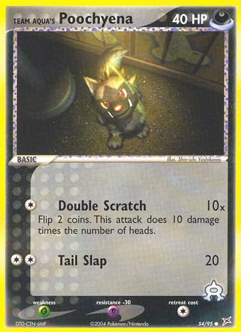 Team Aqua's Poochyena EX Team Magma vs Team Aqua Pokemon Card