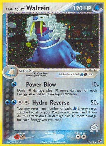 Team Aqua's Walrein EX Team Magma vs Team Aqua Pokemon Card
