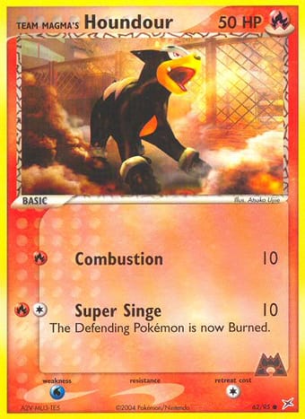 Team Magma's Houndour EX Team Magma vs Team Aqua Pokemon Card