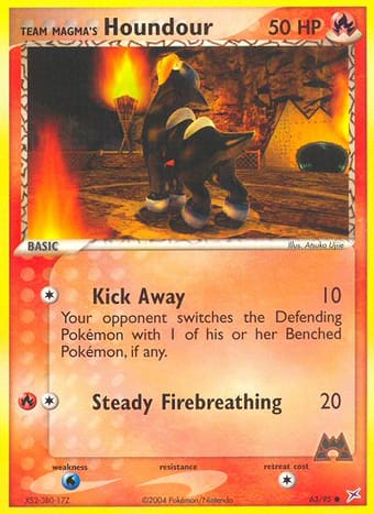 Team Magma's Houndour EX Team Magma vs Team Aqua Pokemon Card