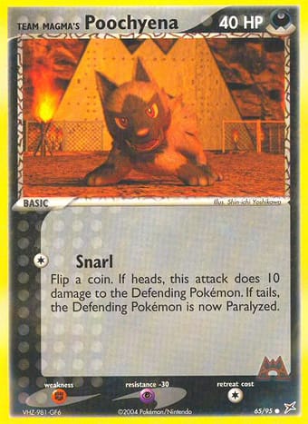 Team Magma's Poochyena EX Team Magma vs Team Aqua Pokemon Card