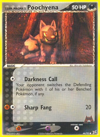 Team Magma's Poochyena EX Team Magma vs Team Aqua Pokemon Card