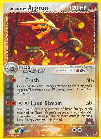 Team Magma's Aggron EX Team Magma vs Team Aqua Pokemon Card