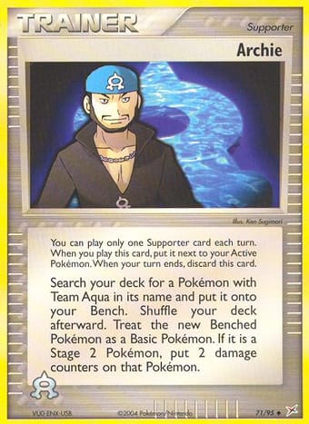 Archie EX Team Magma vs Team Aqua Pokemon Card