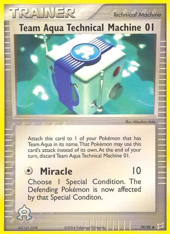 Team Aqua's Technical Machine 01 EX Team Magma vs Team Aqua Pokemon Card